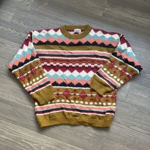 Mohair Geometric Pattern Sweater